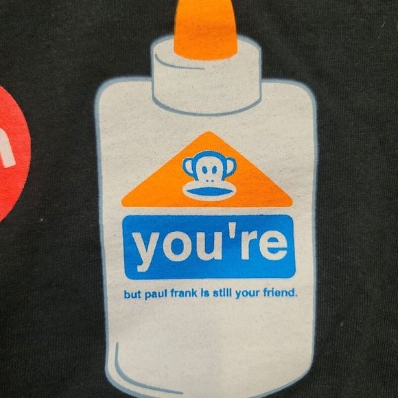 Vintage Paul Frank Tshirt, Im Rubber, You're Glue, Julius, Black, XS - Picture 3 of 5